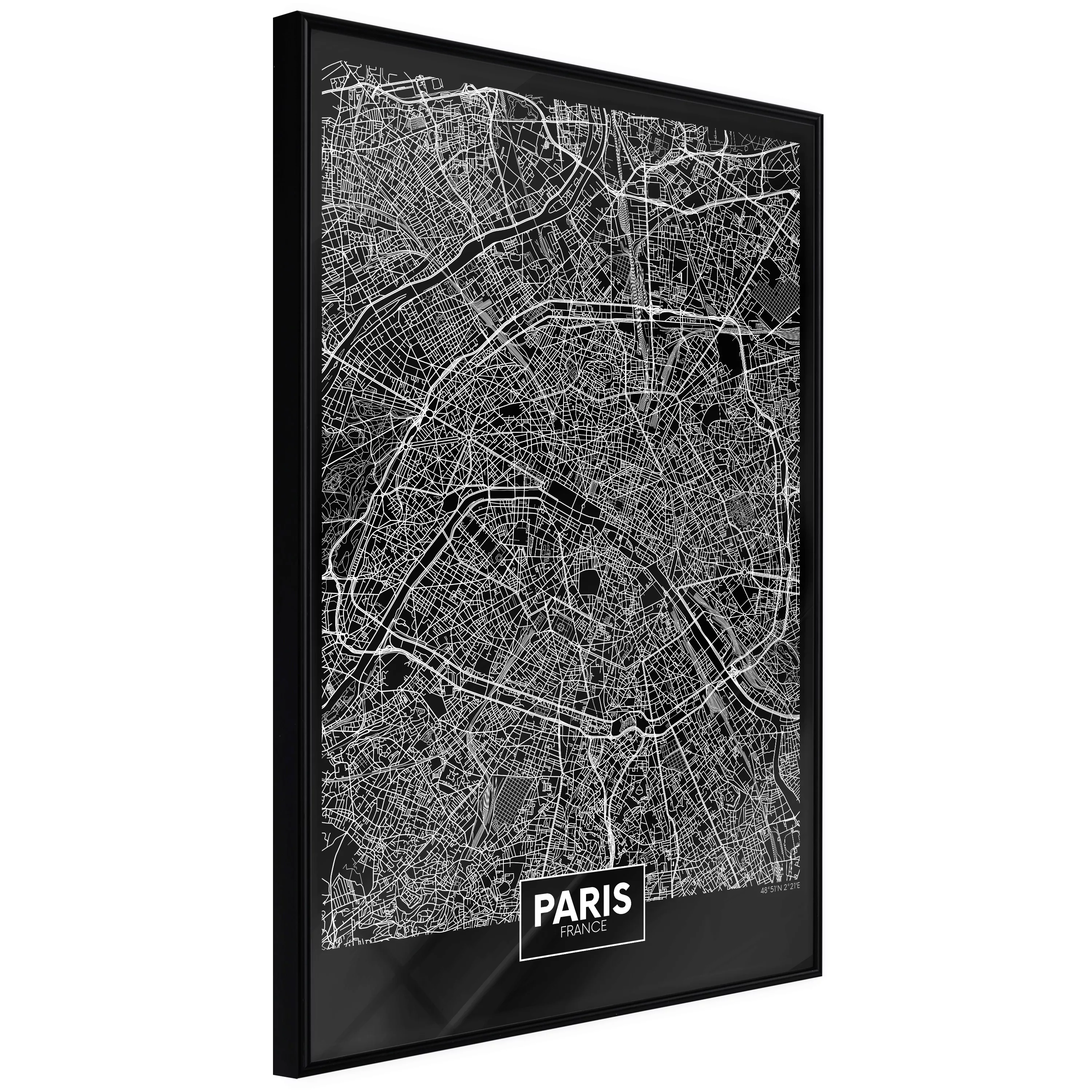 Poster - City Map: Paris (dark) günstig online kaufen
