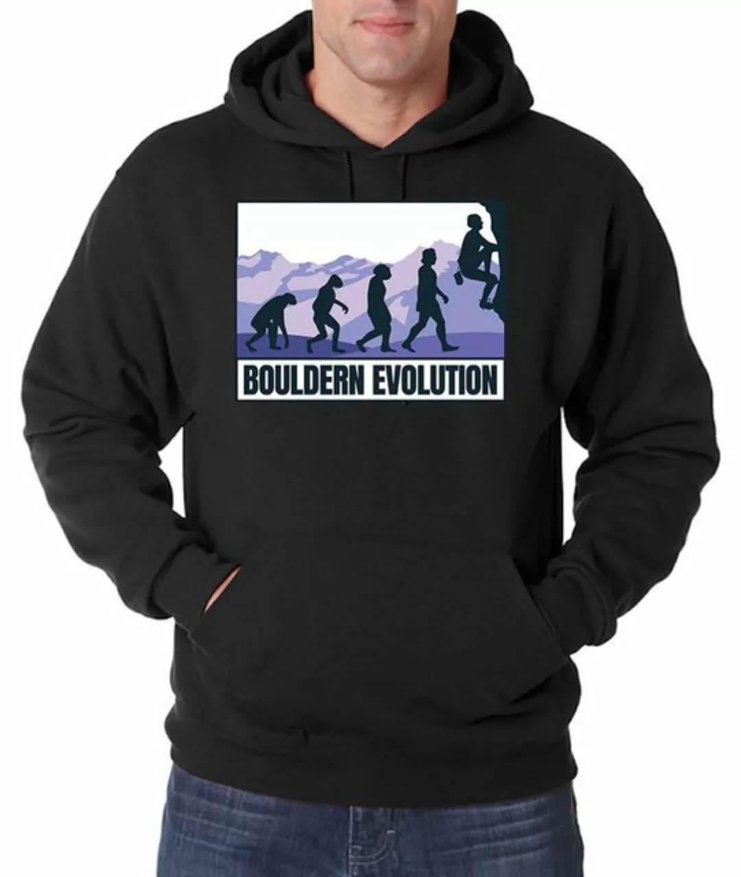 Youth Designz Kapuzenpullover Bouldern Evolution Herren Hoodie Pullover mit günstig online kaufen