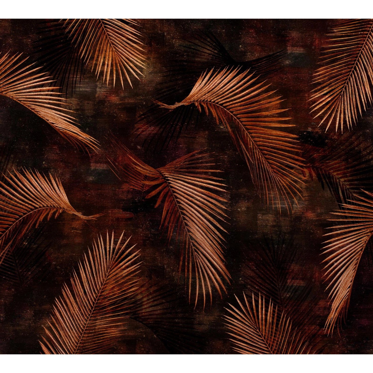 Bricoflor Palmenblätter Tapete in Kupfer Rot Vlies Fototapete mit Blättern günstig online kaufen