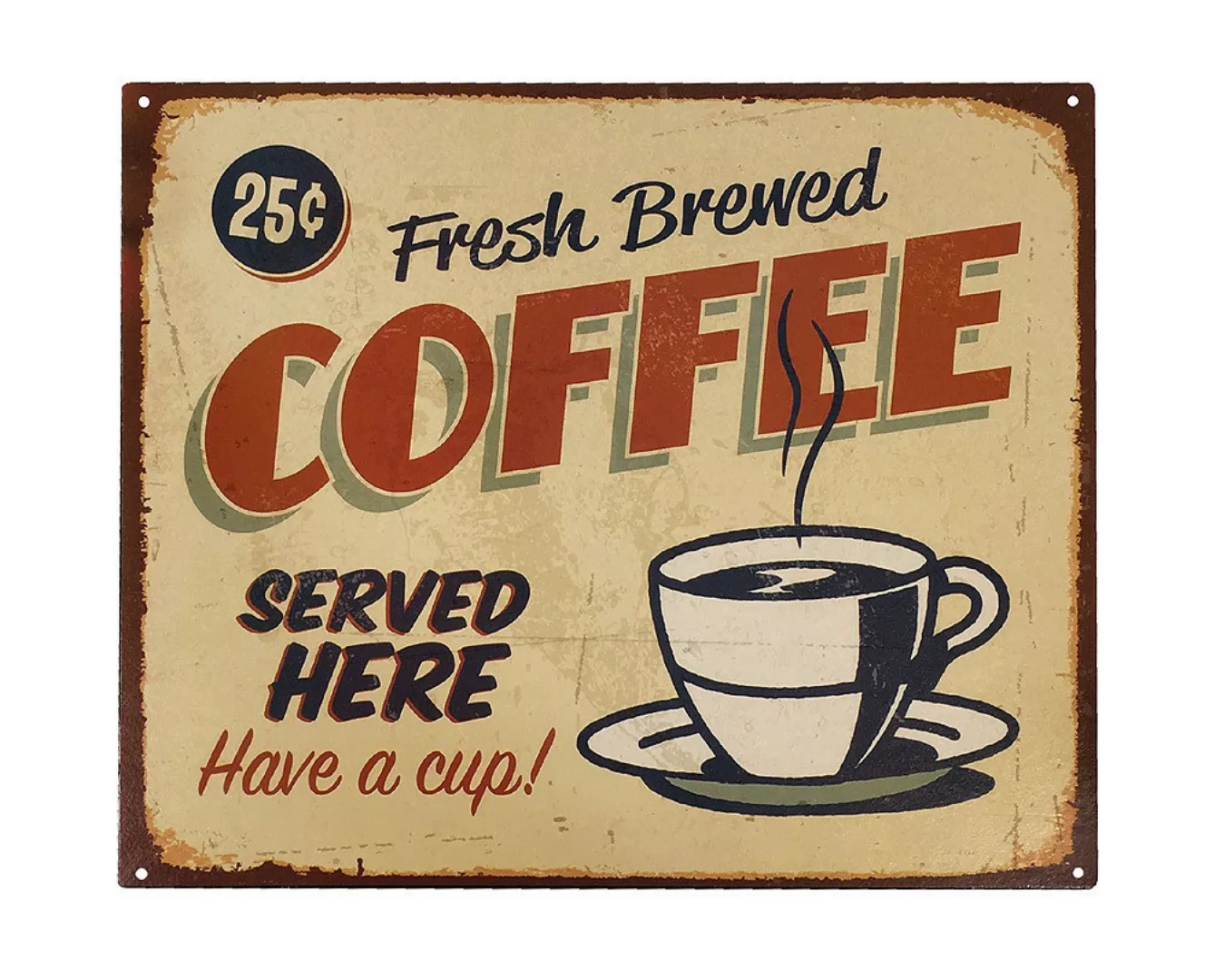 Blechschild Fresh Brewed COFFEE Nostalgie Dekoschild Vintage 20x25cm günstig online kaufen