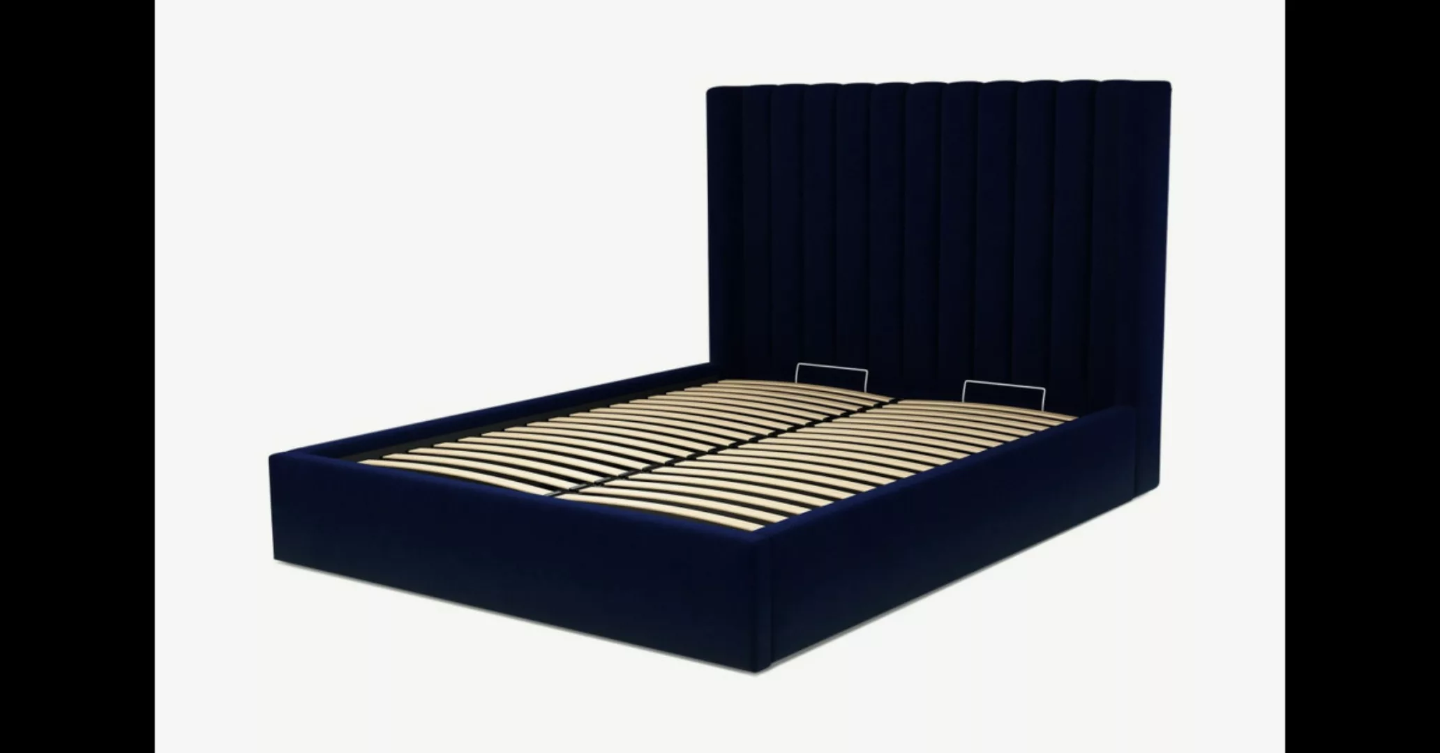 Cory Polsterbett mit Bettkasten (160 x 200 cm), Samt in Preussischblau - MA günstig online kaufen