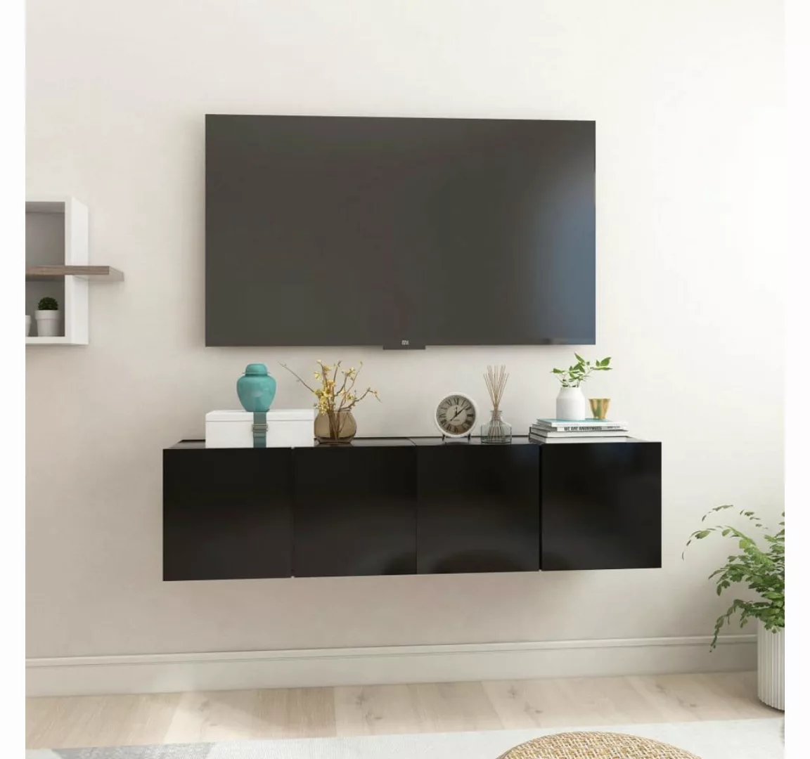 furnicato TV-Schrank TV-Hängeschränke 2 Stk. Schwarz 60x30x30 cm günstig online kaufen