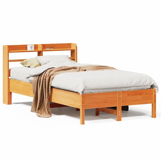 vidaXL Bett, Massivholzbett ohne Matratze Wachsbraun 100x200 Kiefernholz günstig online kaufen