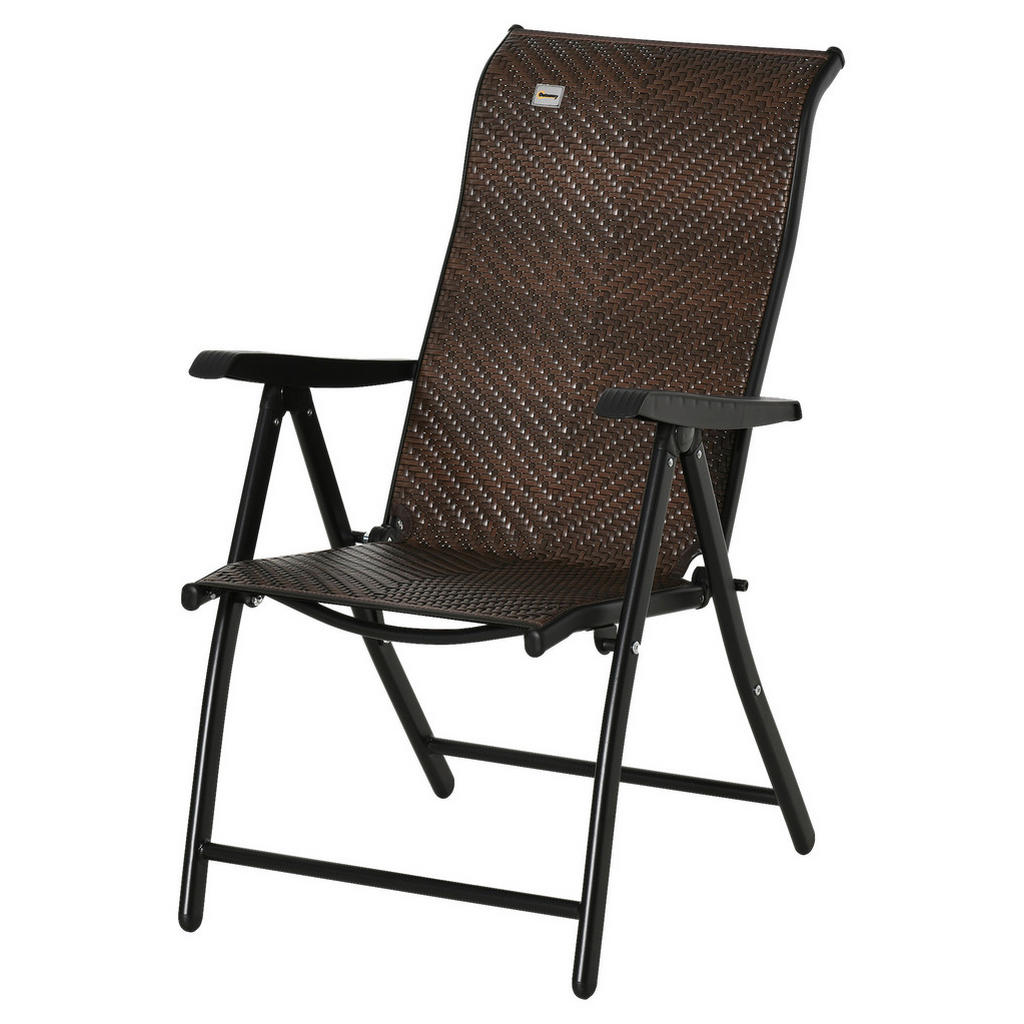 Outsunny Klappsessel braun Polyrattan B/H/L: ca. 71x111x58 cm günstig online kaufen