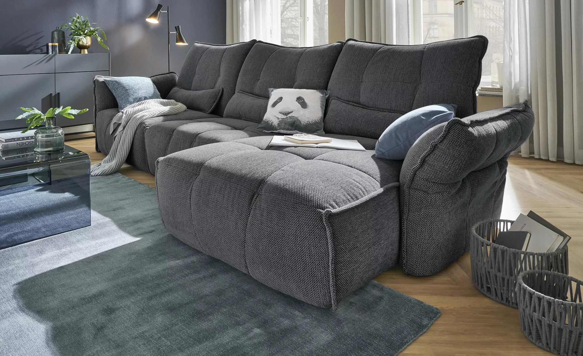 Ecksofa  Jeaneva ¦ grau ¦ Maße (cm): B: 336 H: 101 T: 157.0 Polstermöbel > günstig online kaufen