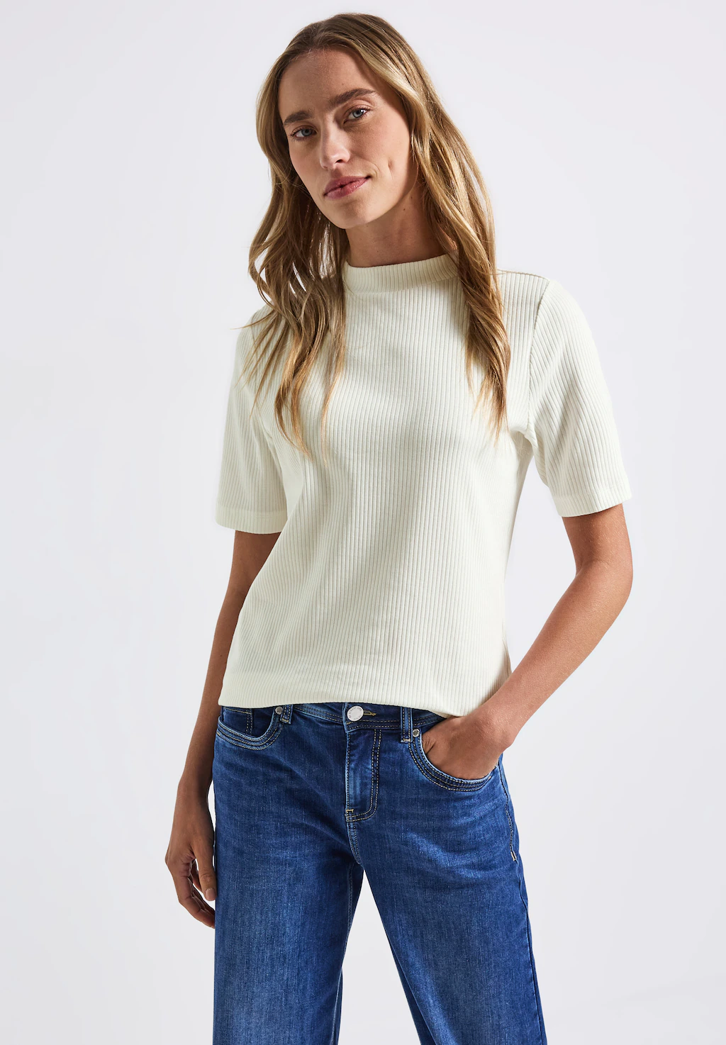 STREET ONE T-Shirt, aus Baumwolle mit Stretchante günstig online kaufen