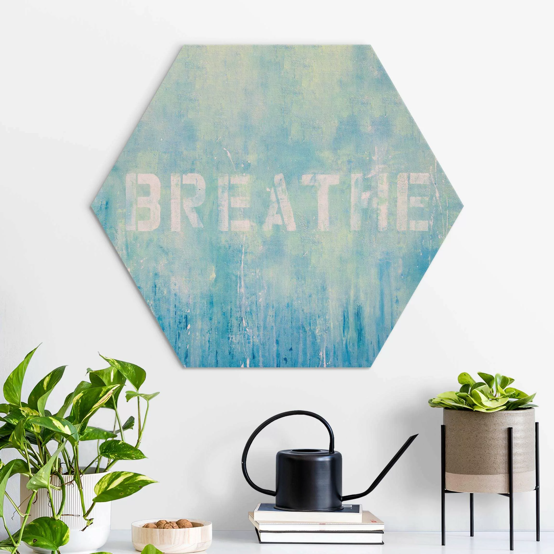 Hexagon-Alu-Dibond Bild Breathe Street Art günstig online kaufen