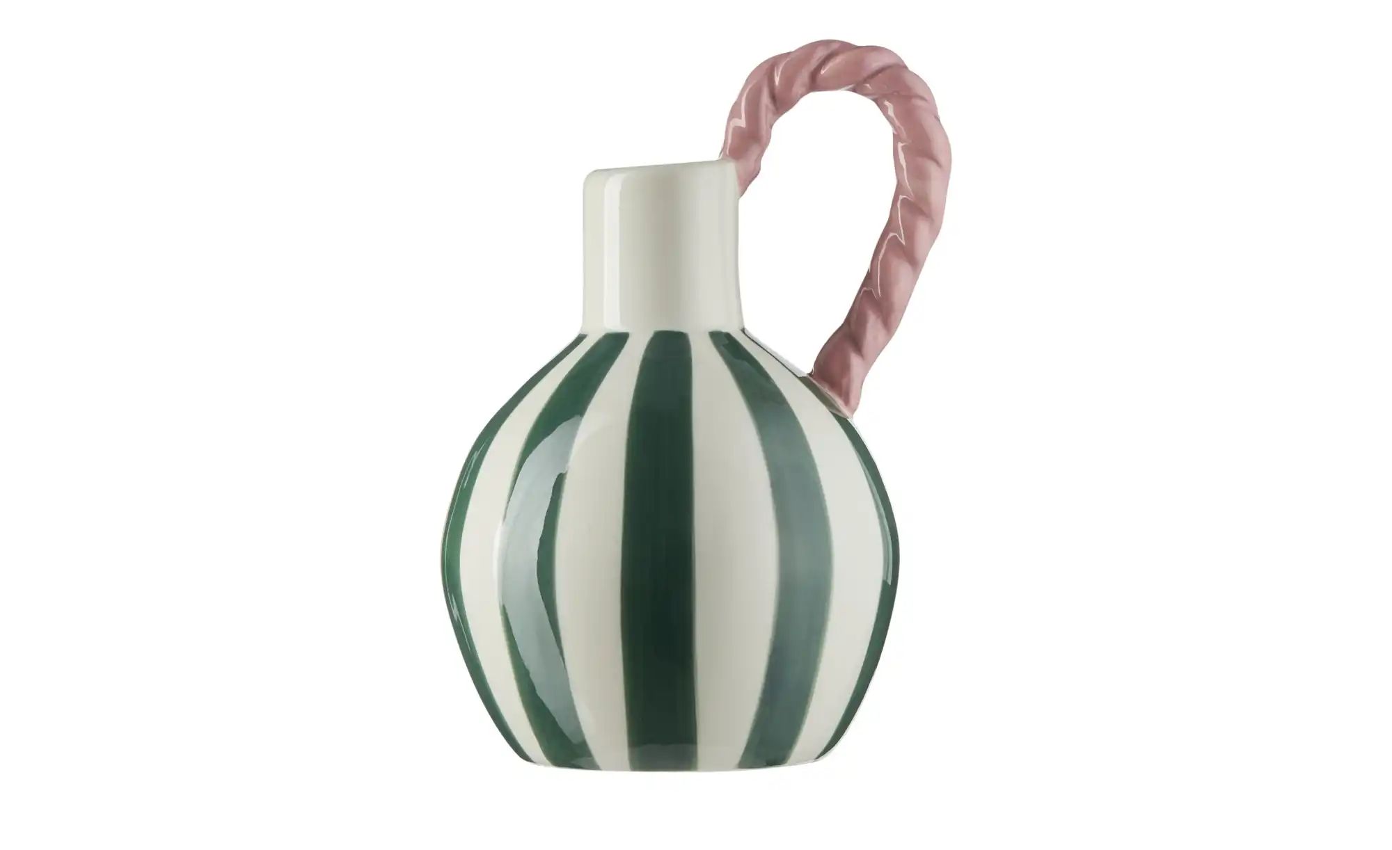 HOME STORY Vase   ¦ grün ¦ Steingut ¦ Maße (cm): B: 12,9 H: 20,3 Accessoire günstig online kaufen