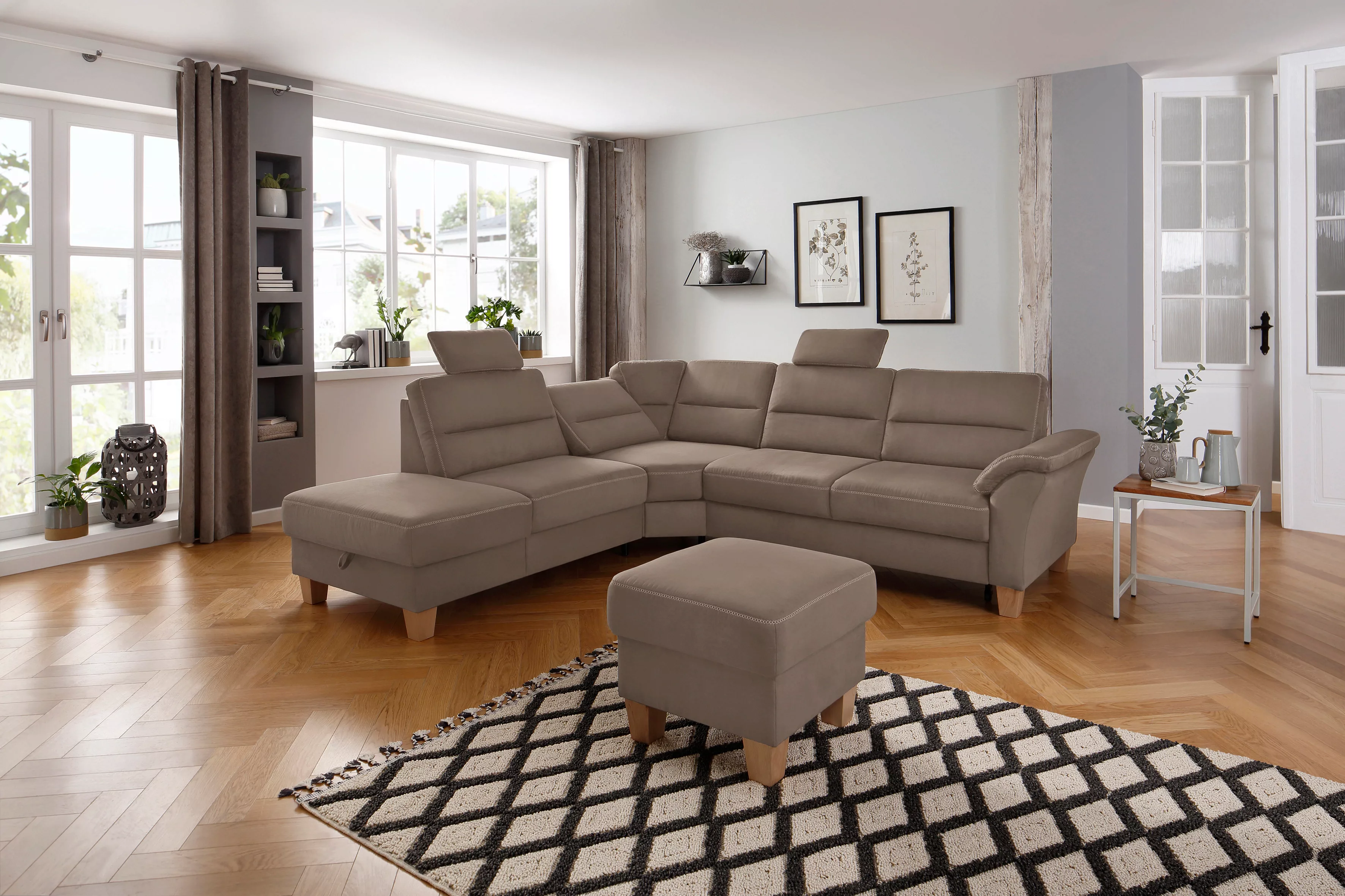 Home affaire Ecksofa Soleo L-Form, komfortabel durch Trapezecke mit Relaxfu günstig online kaufen