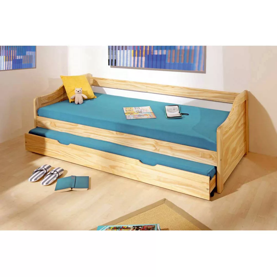 Kinderzimmermöbel Set aus Kiefer Massivholz mit Gästebett (zweiteilig) günstig online kaufen