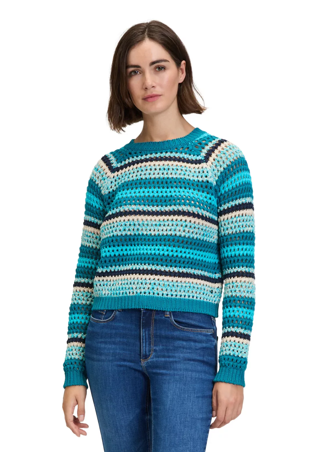 Betty&Co Strickpullover "Betty & Co Lochstrick-Pullover mit Rippbündchen", günstig online kaufen