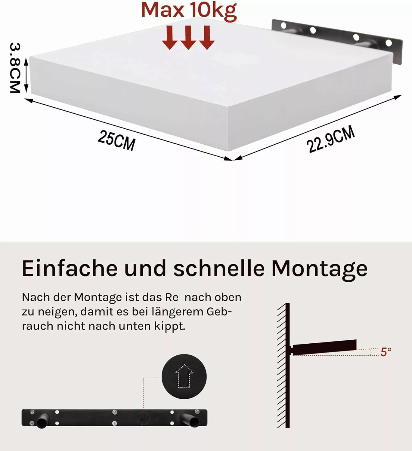 Woltu Wandboard, 1-tlg., Wandregal Holz Schweberegal günstig online kaufen