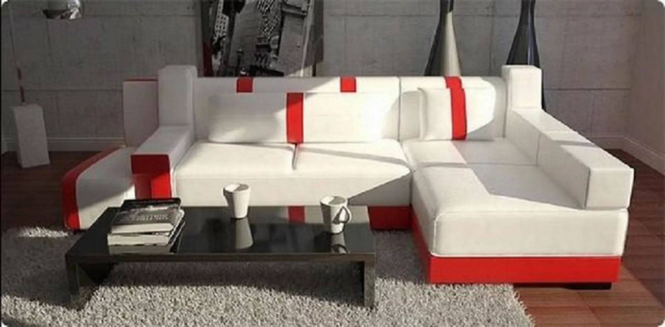 JVmoebel Ecksofa, Ecksofa Sofa Couch Polster Wohnlandschaft Leder Eck Sofas günstig online kaufen