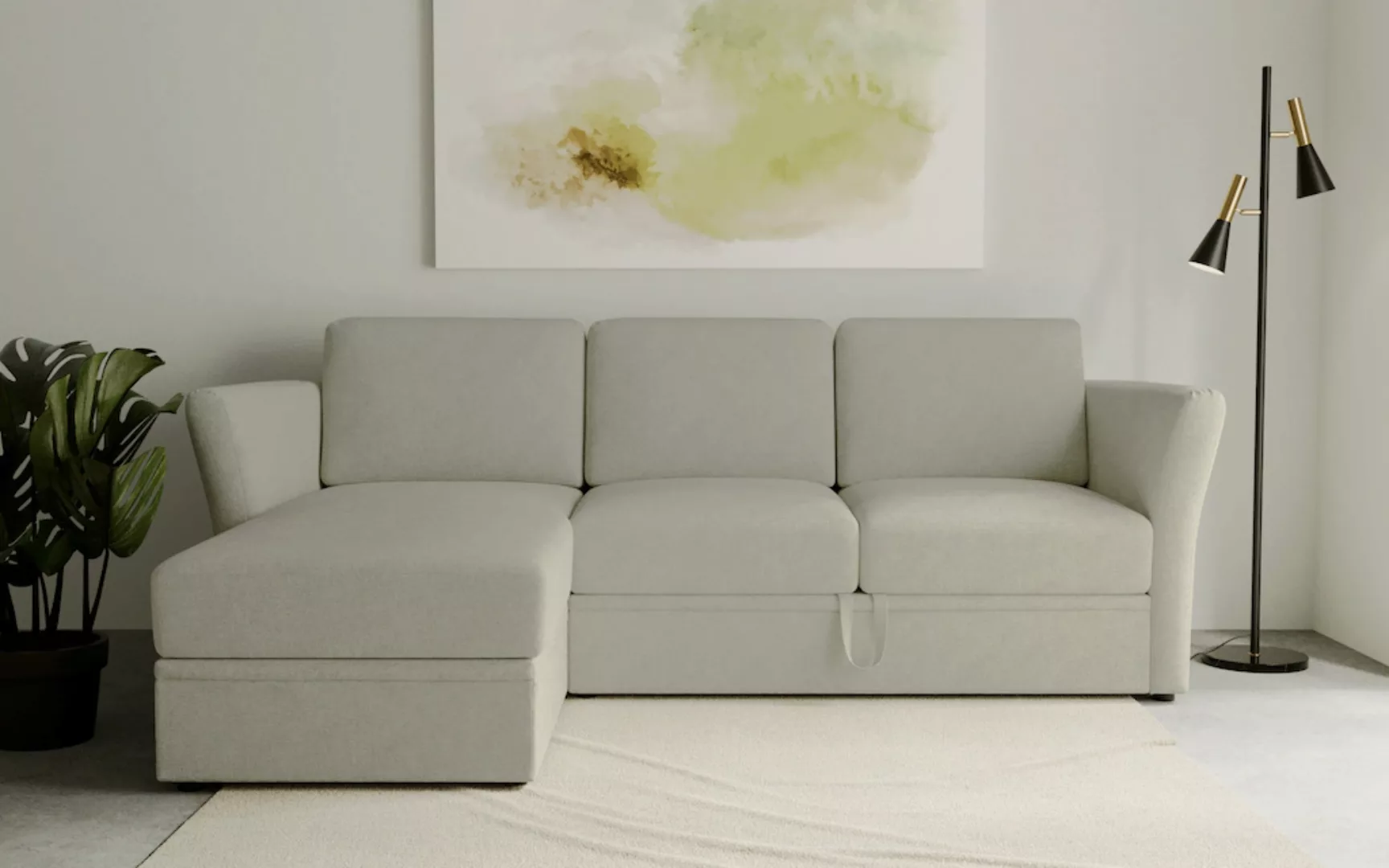 Home affaire Ecksofa "Lavars, L-Form, Schlafsofa", mit Bettfunktion und Sta günstig online kaufen