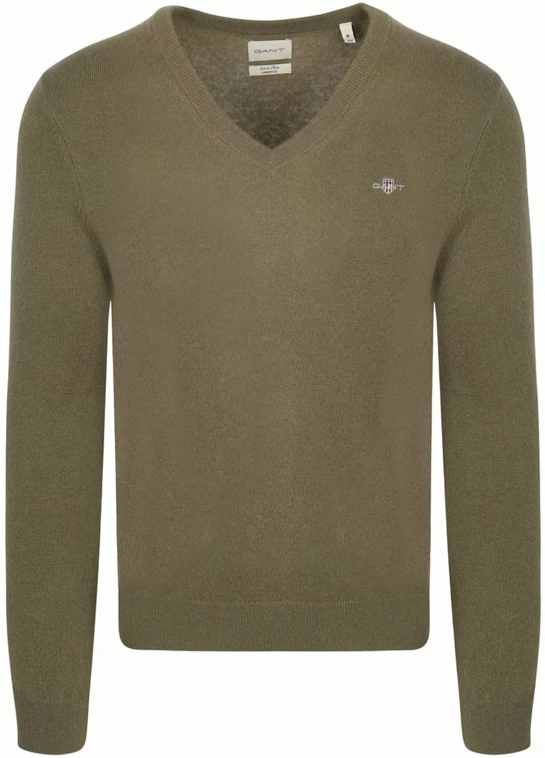 Gant V-Ausschnitt-Pullover "EXTRAFINE LAMBSWOOL V-NECK", mit Logostickerei günstig online kaufen