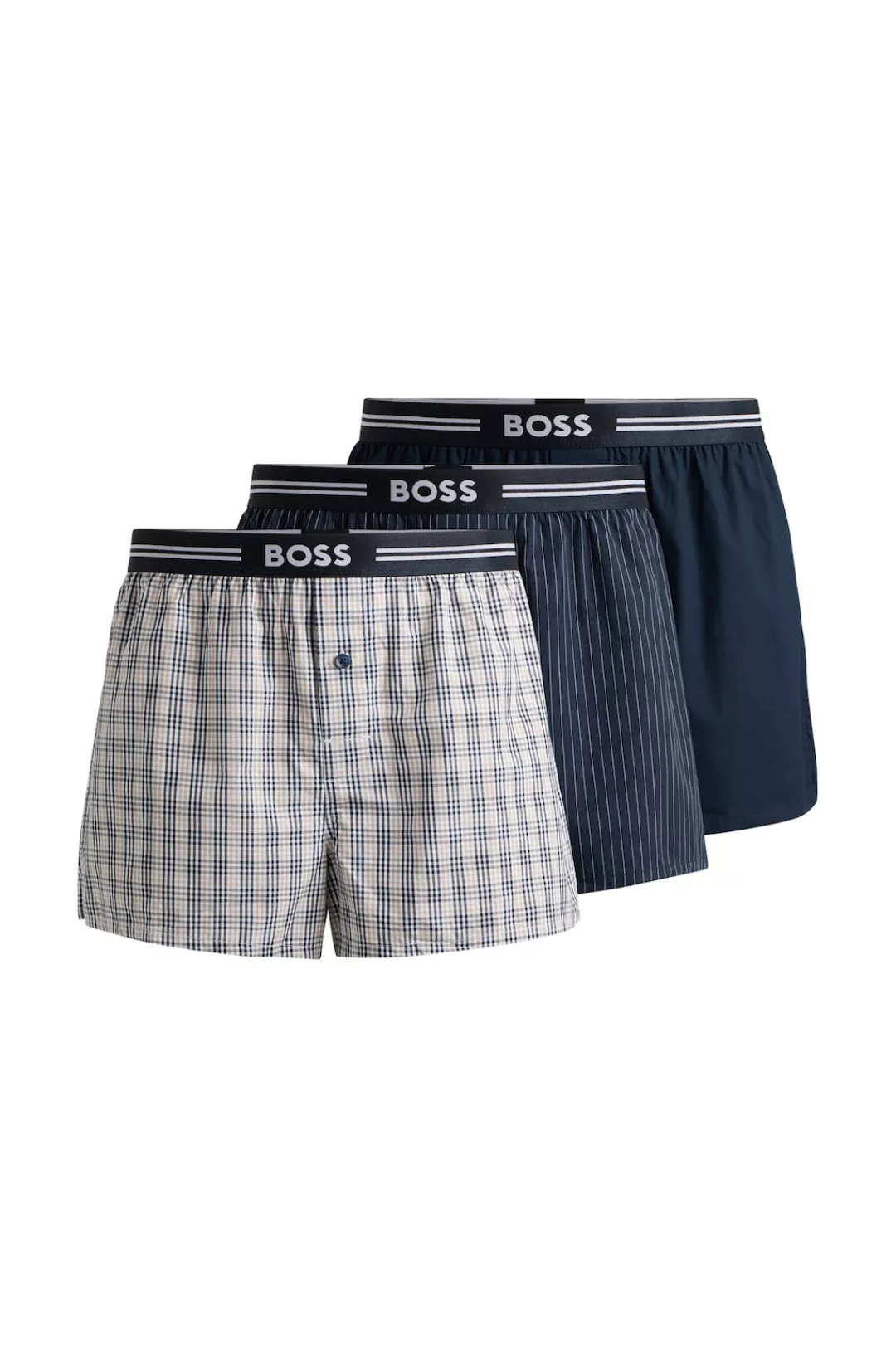 BOSS Boxershorts "3P Woven Boxer", (Packung, 3 St., 3er Pack), mit Eingriff günstig online kaufen