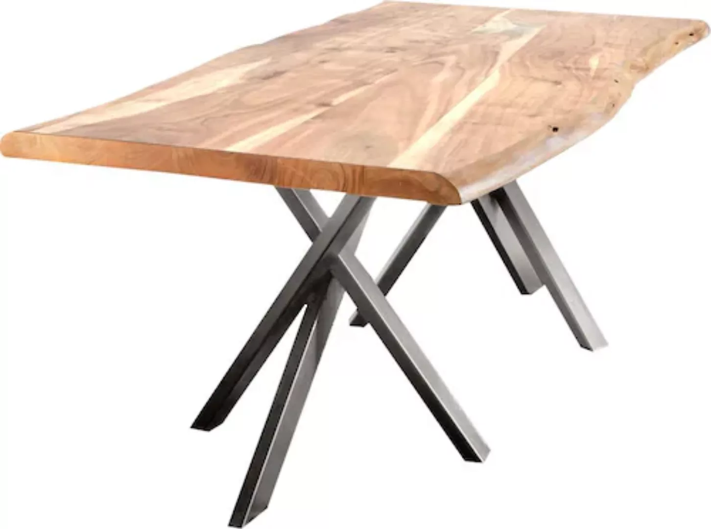 SIT Esstisch »Tables«, mit Baumkante und extravagantem Gestell aus Metall, günstig online kaufen