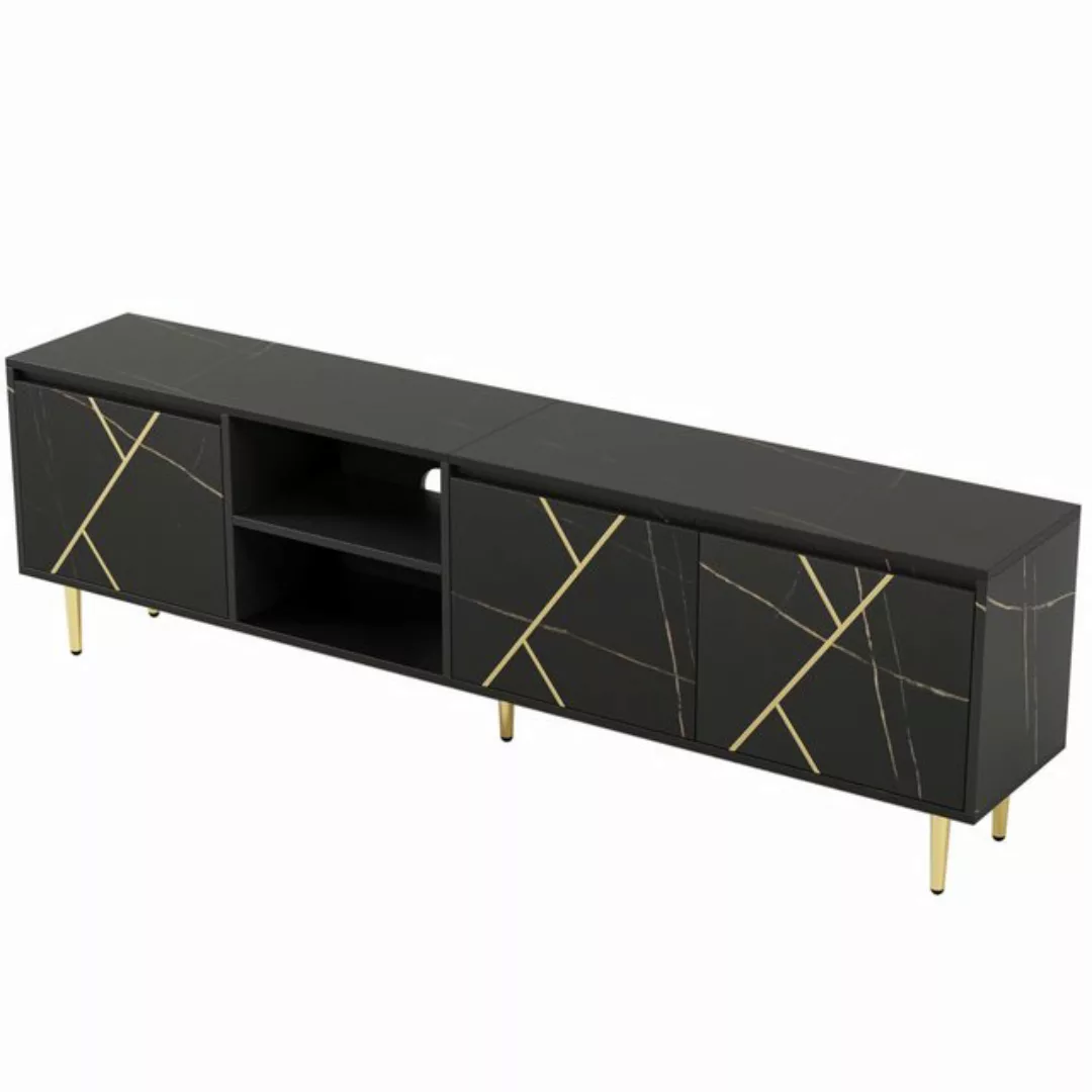 BlingBin TV-Schrank Lowboard (1-St) modernem Schwarz-Gold-Design günstig online kaufen