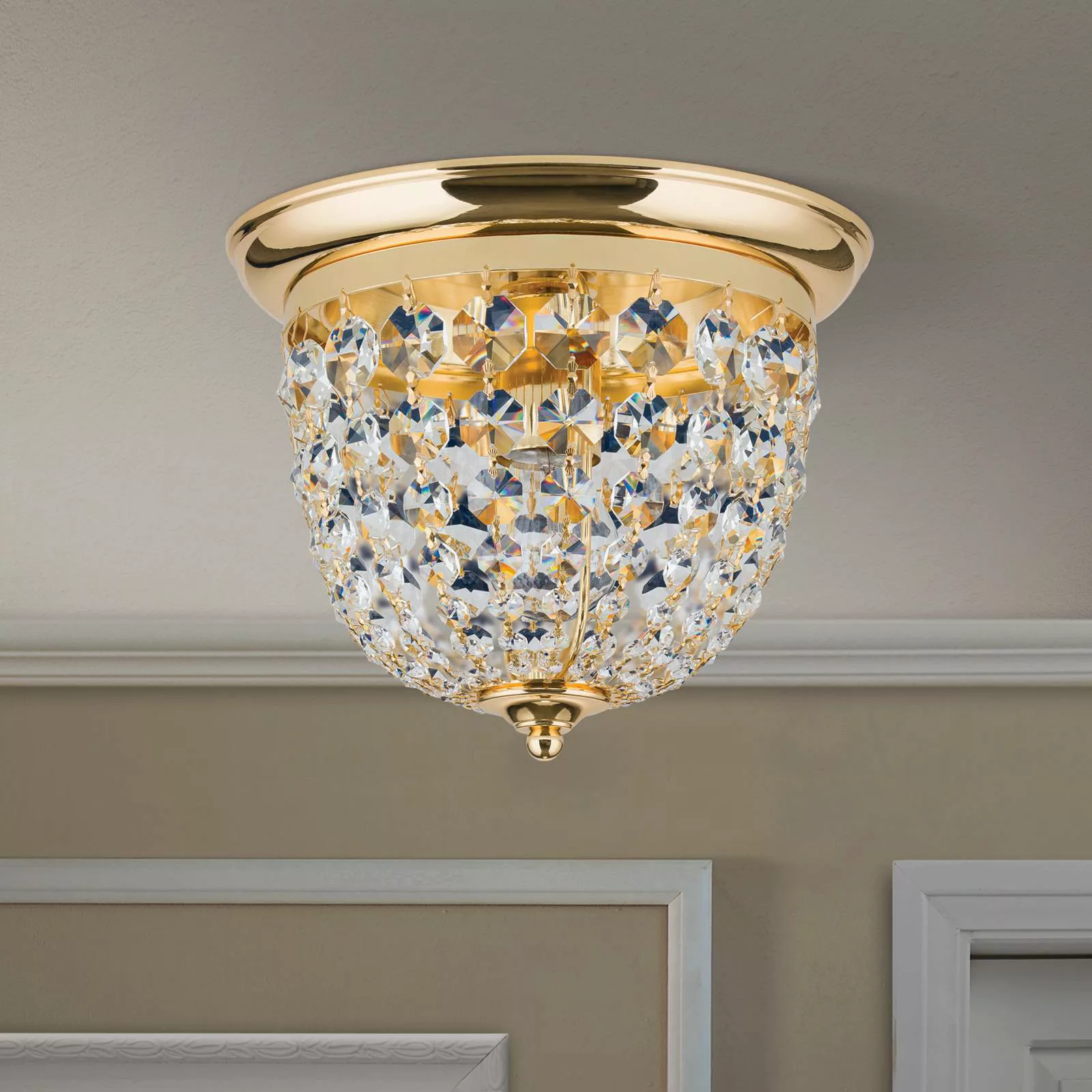 Deckenleuchte Plafond, gold/transparent, Ø 26 cm günstig online kaufen