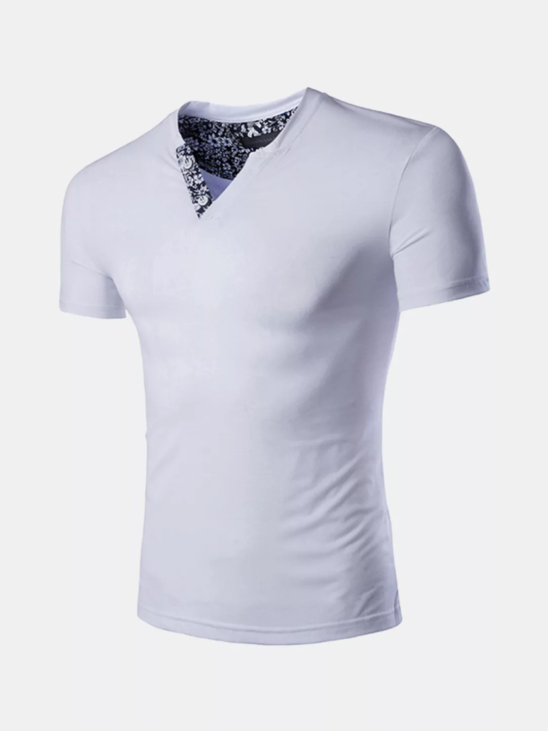 Mens Printed Kragen Slim Fit Sommer Breathable Casual T-Shirts günstig online kaufen