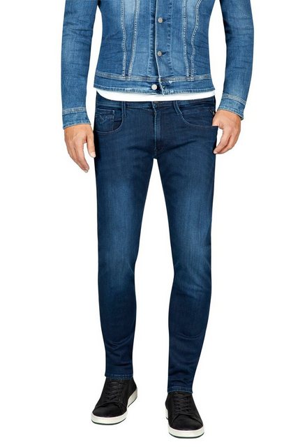 Replay Herren Jeans Anbass - Slim Fit - Grau - Dark Grey Denim günstig online kaufen