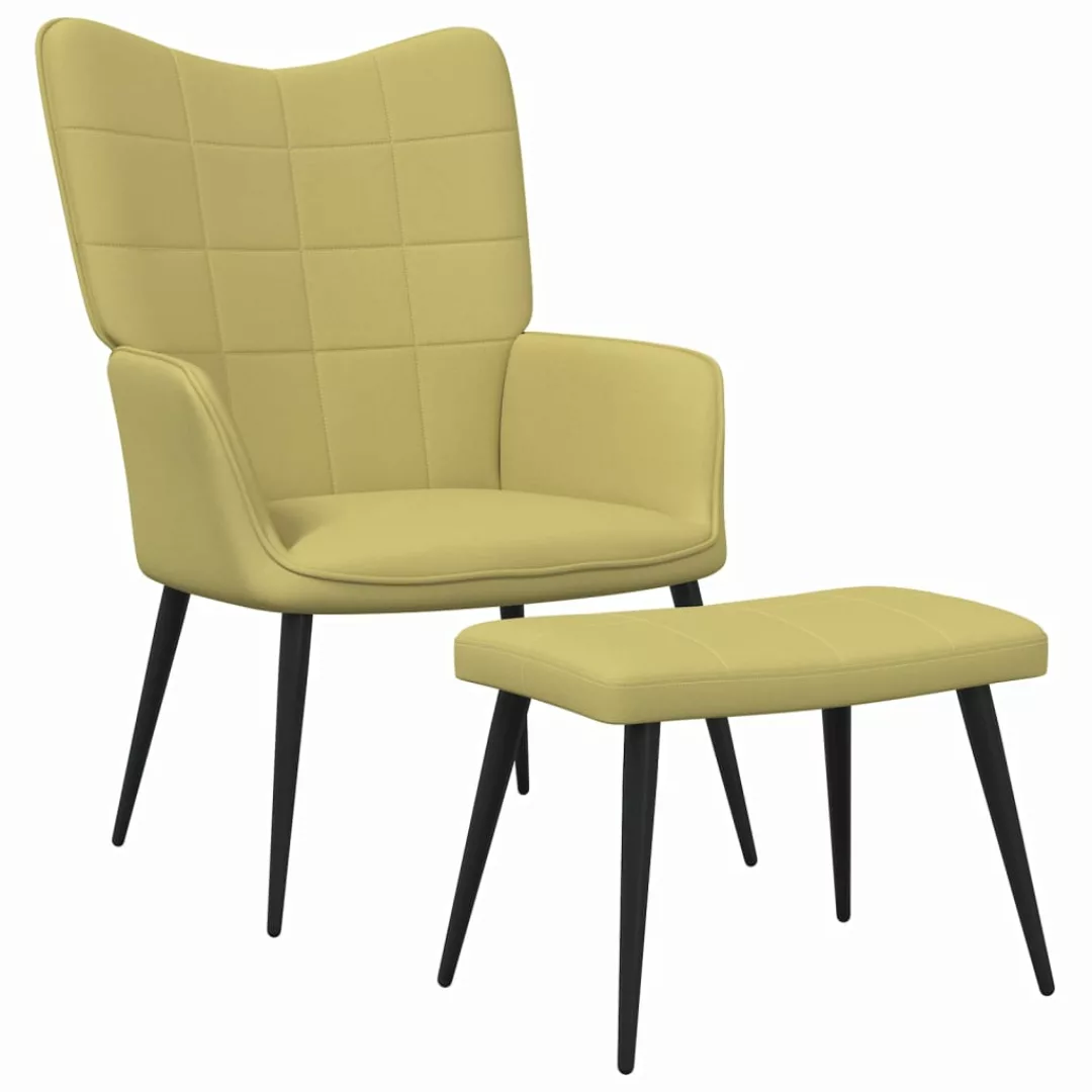 Relaxsessel Mit Hocker 62x68,5x96 Cm Grün Stoff günstig online kaufen