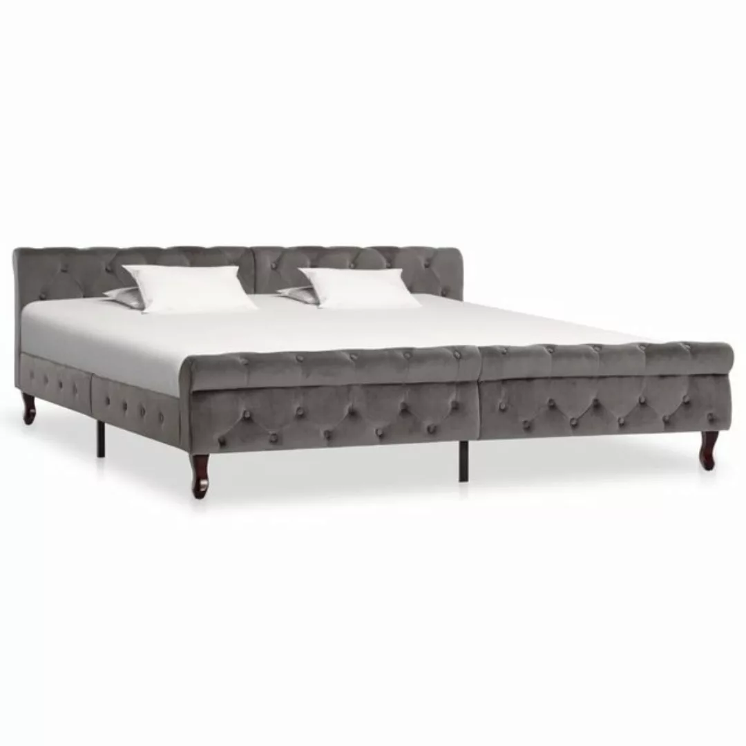 furnicato Bett Bettgestell Grau Samt 200x200 cm günstig online kaufen