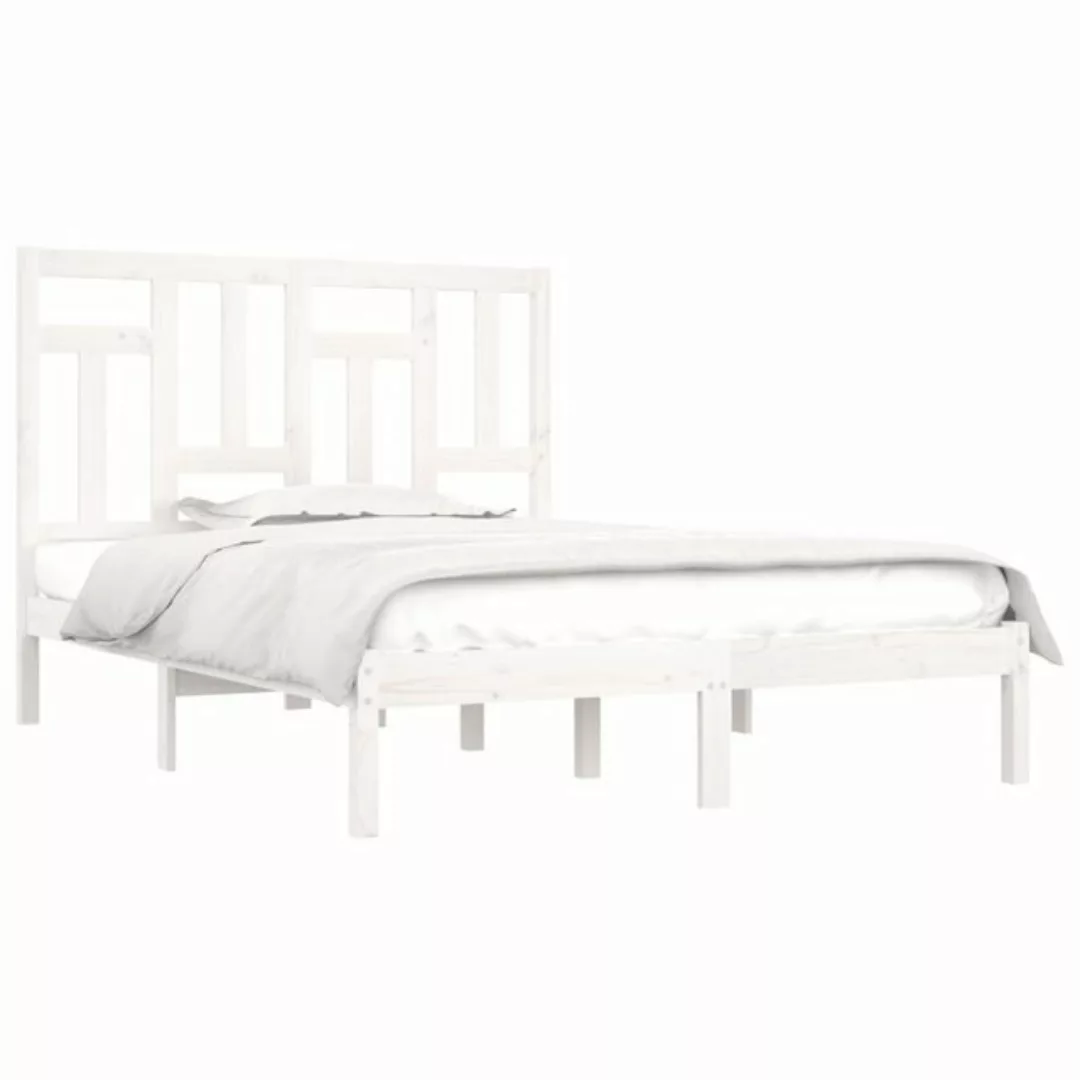 vidaXL Bett Massivholzbett Weiß 120x190 cm günstig online kaufen