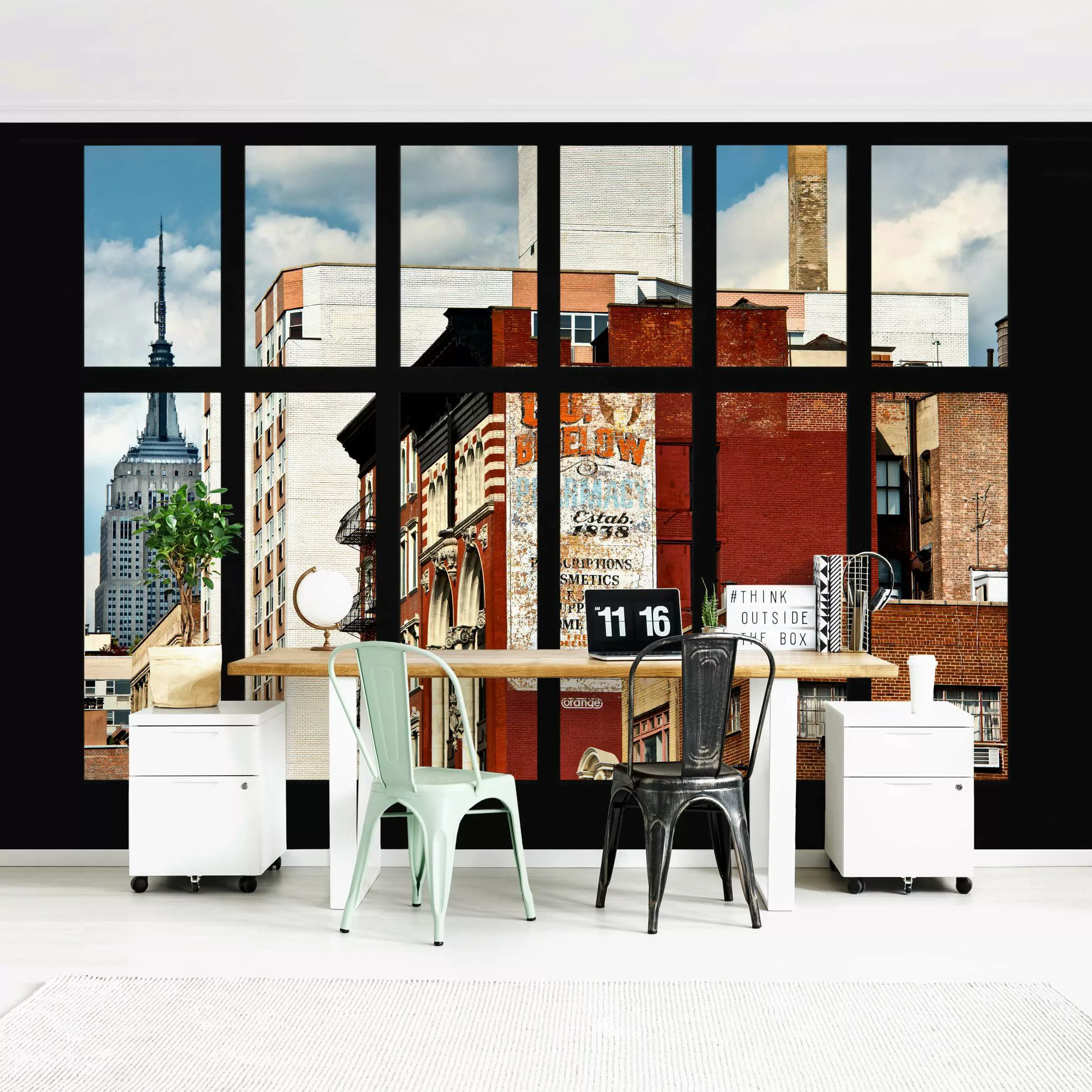 Fototapete Fensterblick auf New York Gebäude günstig online kaufen