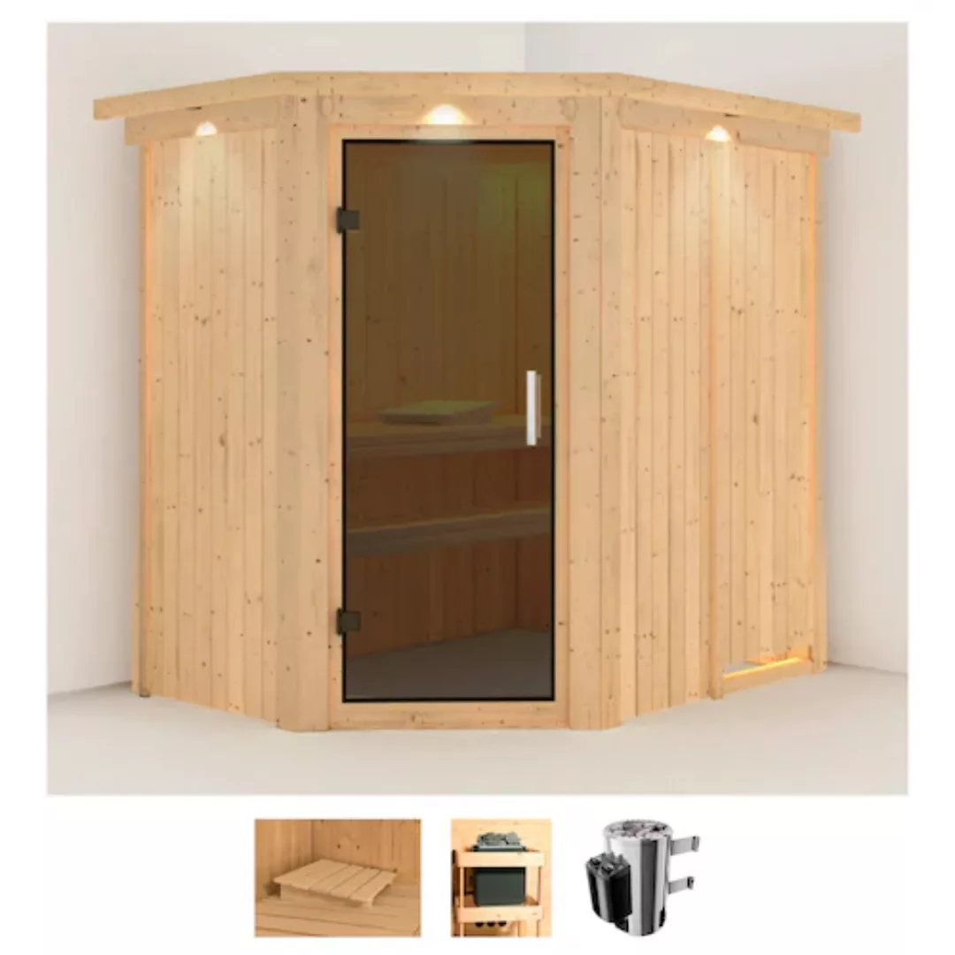 Karibu Sauna »Swantje«, (Set), 3,6-kW-Plug & Play Ofen mit integrierter Ste günstig online kaufen