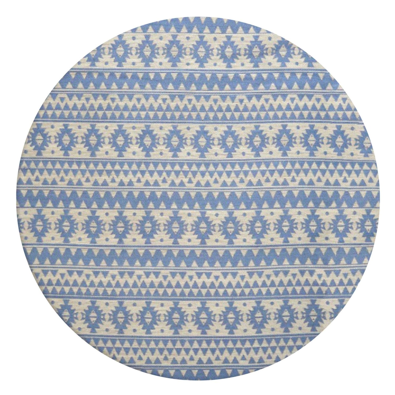 MeGusta Flachflor Teppich Vintage Hellblau Polyester (D) Ø 120 cm Luisa günstig online kaufen