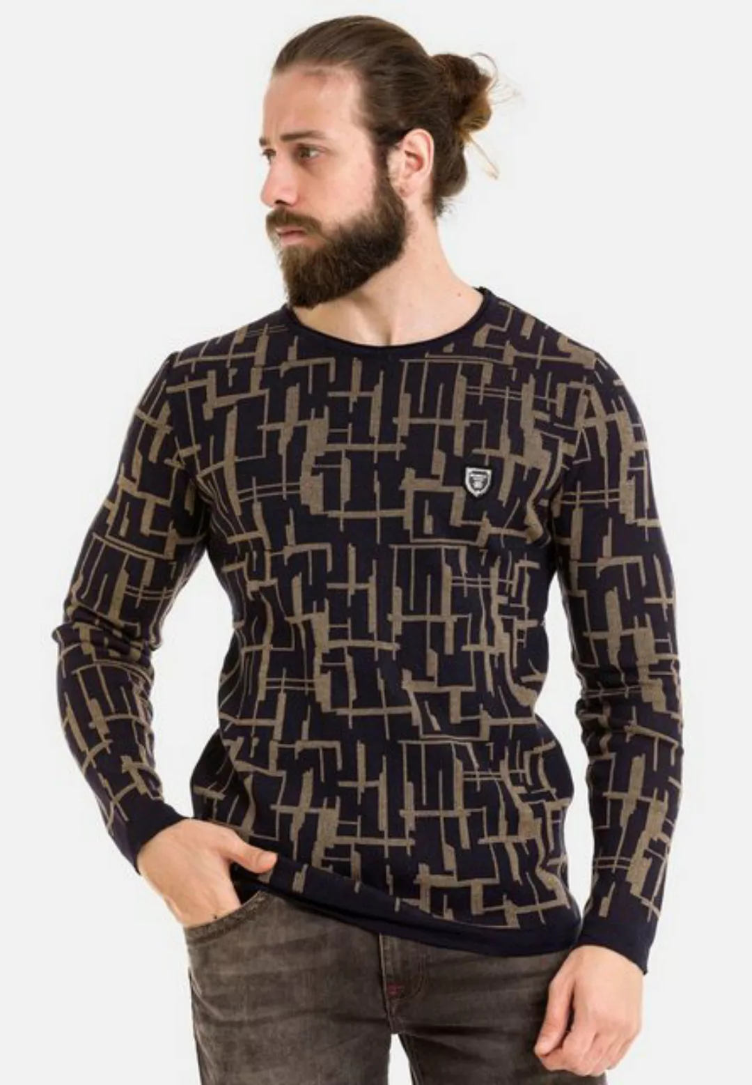 Cipo & Baxx Strickpullover mit modernem Muster günstig online kaufen