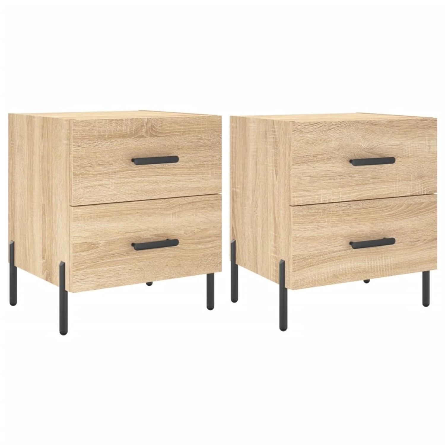 vidaXL Nachttische 2 Stk Sonoma-Eiche 40x35x47,5 cm Holzwerkstoff Modell 11 günstig online kaufen