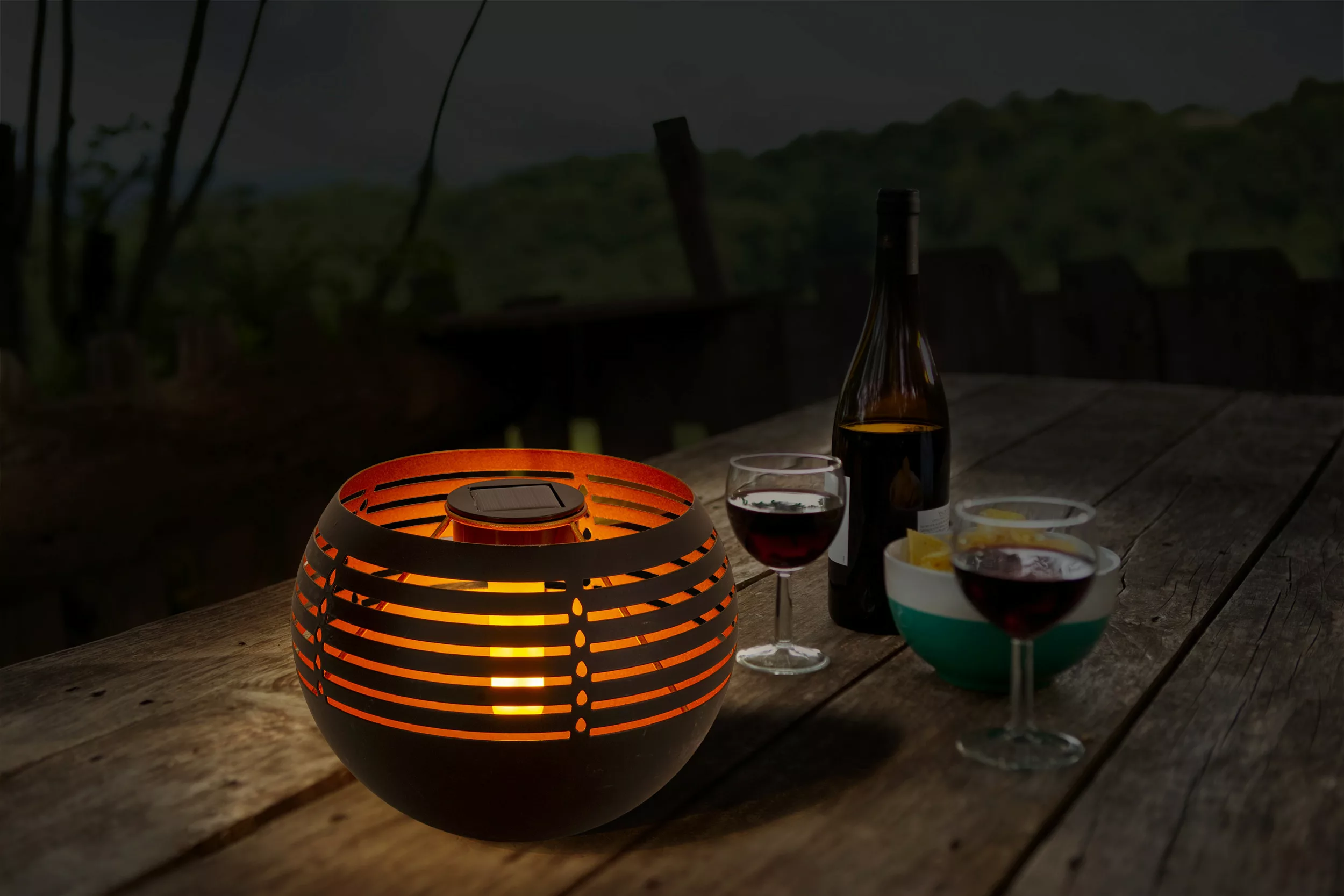 Näve LED Deko-Solarleuchte mit Flammeneffekt, H16cm schwarz günstig online kaufen