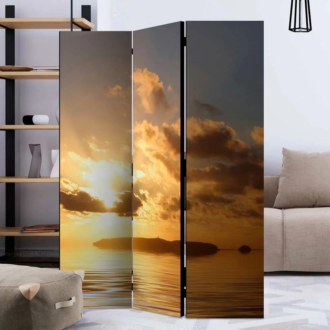 Paravent Umkleide mit Himmel - Wolken Motiv Leinwand Füllung günstig online kaufen