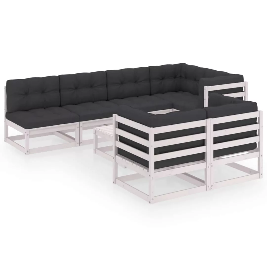 8-tlg. Garten-lounge-set Mit Kissen Kiefer Massivholz günstig online kaufen