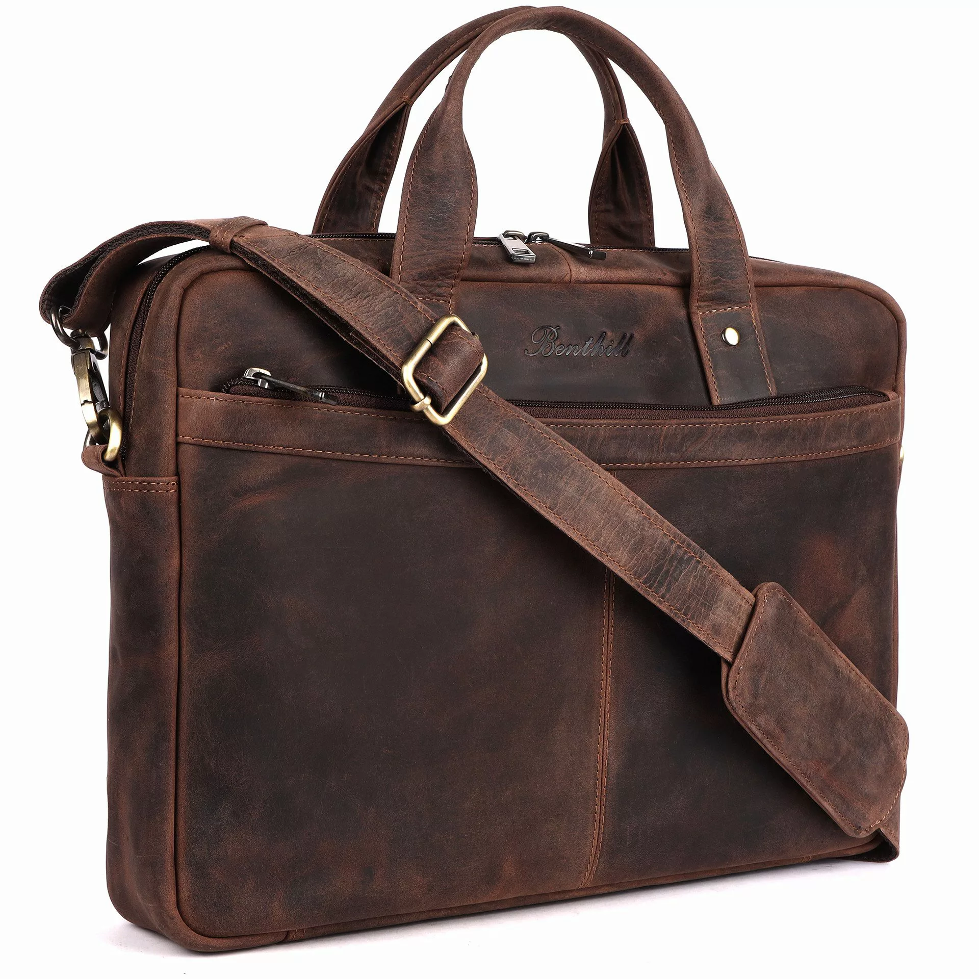 Benthill Aktentasche Echt Leder Laptoptasche Büro günstig online kaufen