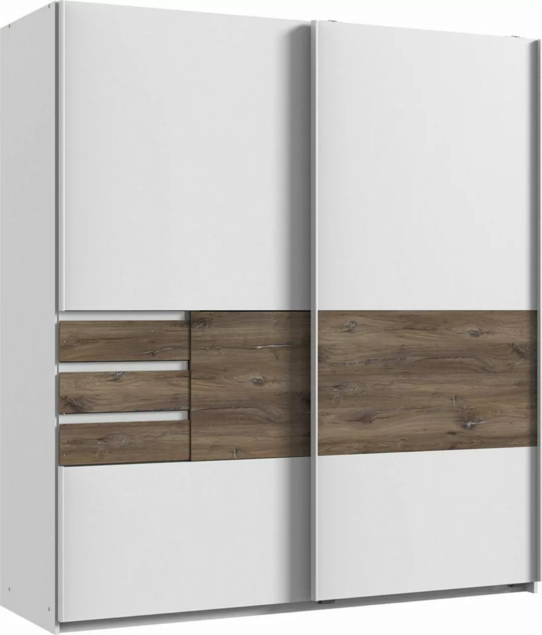 freiraum Schwebetürenschrank Bamberg (BxH: 180x198 cm) in WEISS + FLAGSTAFF günstig online kaufen