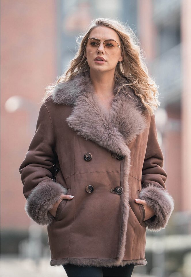 Hollert Winterjacke Toscana Lammfelljacke Fenja Braun günstig online kaufen