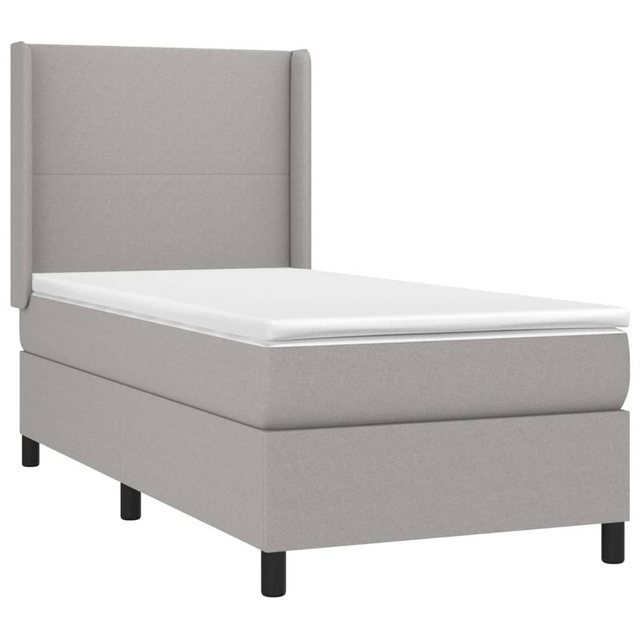 vidaXL Bett Boxspringbett mit Matratze Hellgrau 80x200 cm Stoff günstig online kaufen