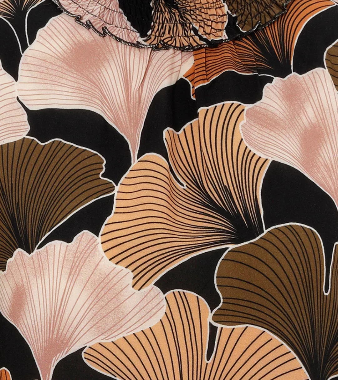 Aniston CASUAL Schlupfbluse, mit erdfarbenen, großflächigen Blättern bedruc günstig online kaufen