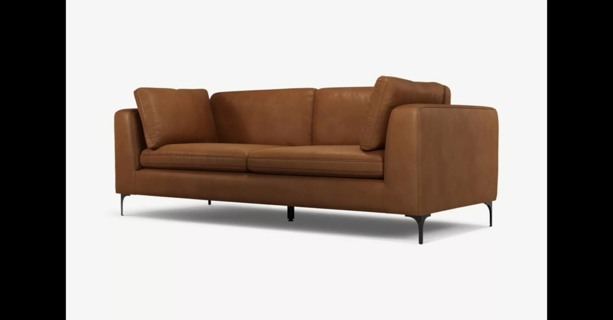 Monterosso 3-Sitzer Sofa, Leder in Honigbraun und Schwarz - MADE.com günstig online kaufen