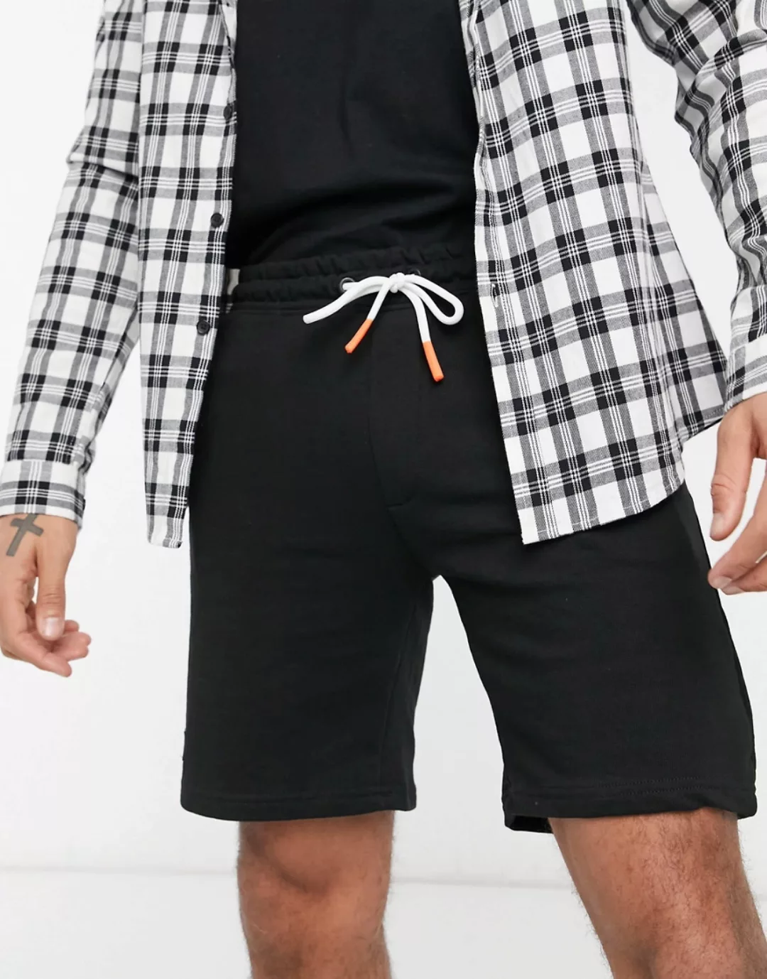 Bershka – Schwarze Jersey-Shorts günstig online kaufen