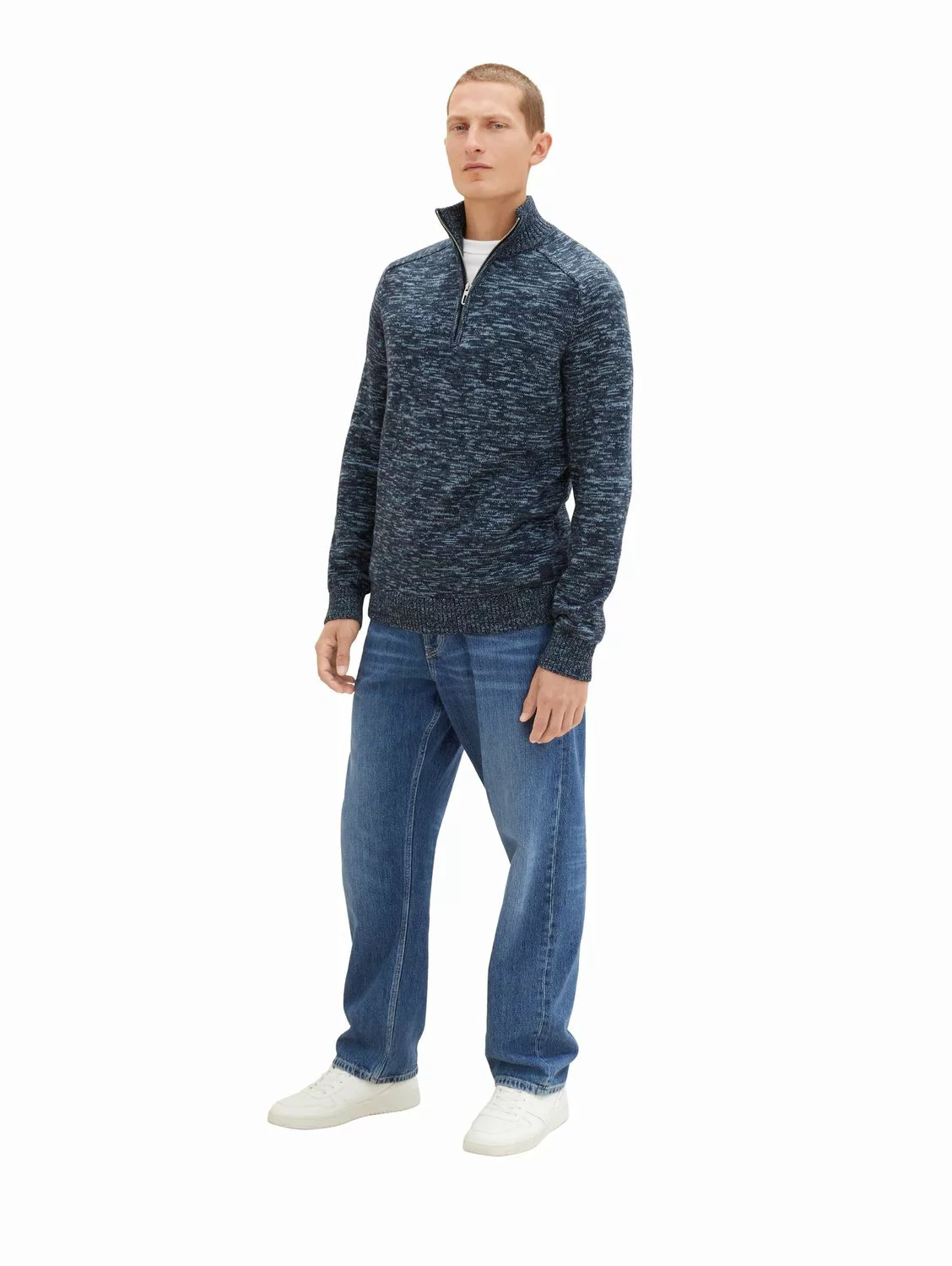 Tom Tailor Herren Stehkragen Pullover KNITTED TROYER - Regular Fit günstig online kaufen