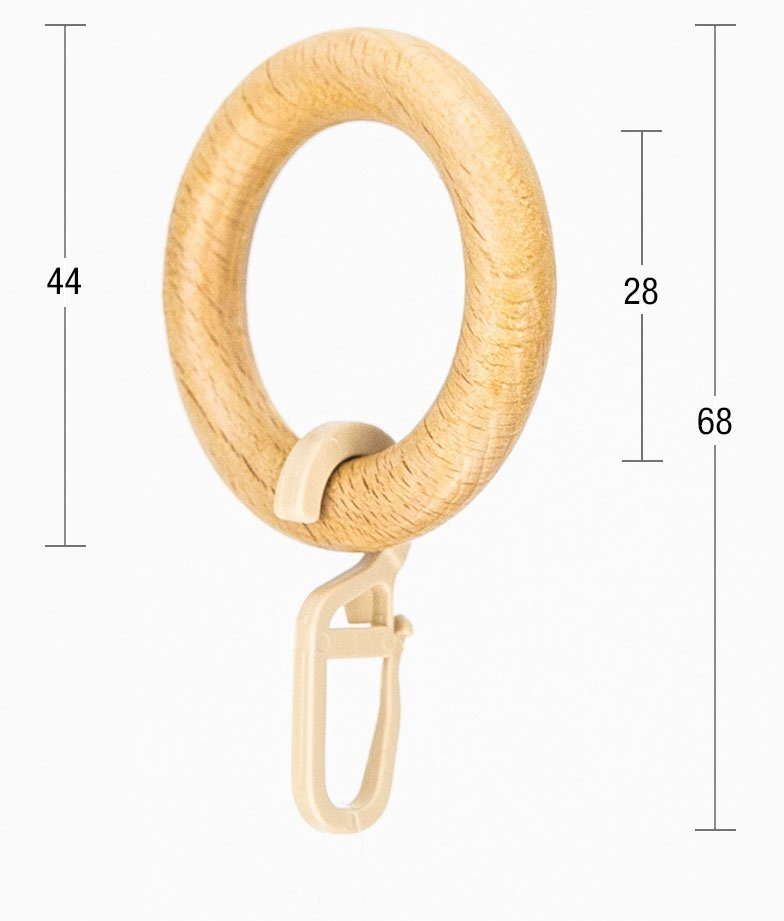 GARESA Gardinenring Holzring mit Haken, Gardinenstangen, günstig online kaufen