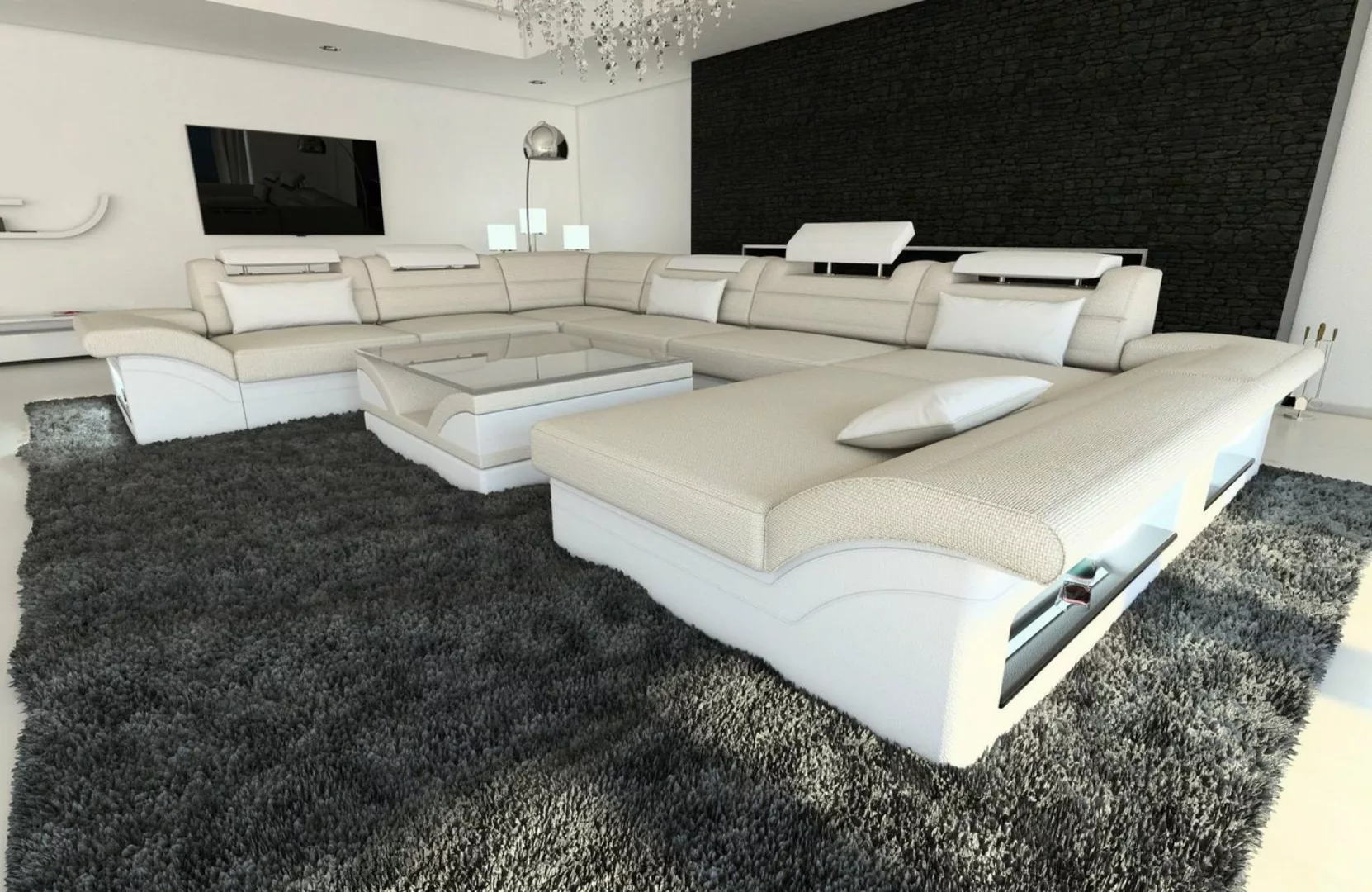 Sofa Dreams Wohnlandschaft Polster Stoffsofa Couch Enzo XXL U Form Stoff So günstig online kaufen