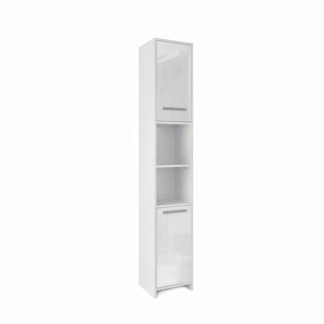 Vicco Hochschrank Kiko, Weiß Hochglanz, 30 x 190 cm günstig online kaufen