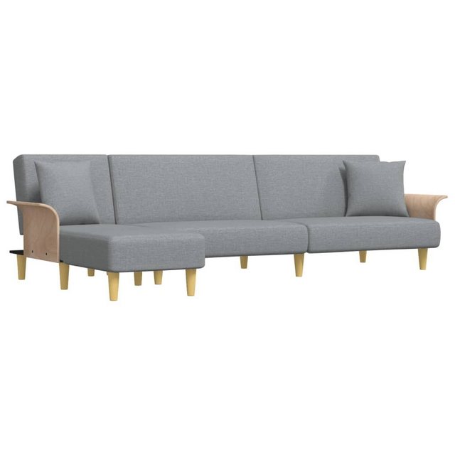 vidaXL Sofa Schlafsofa in L-Form Hellgrau 279x140x70 cm Stoff Chaiselongue günstig online kaufen