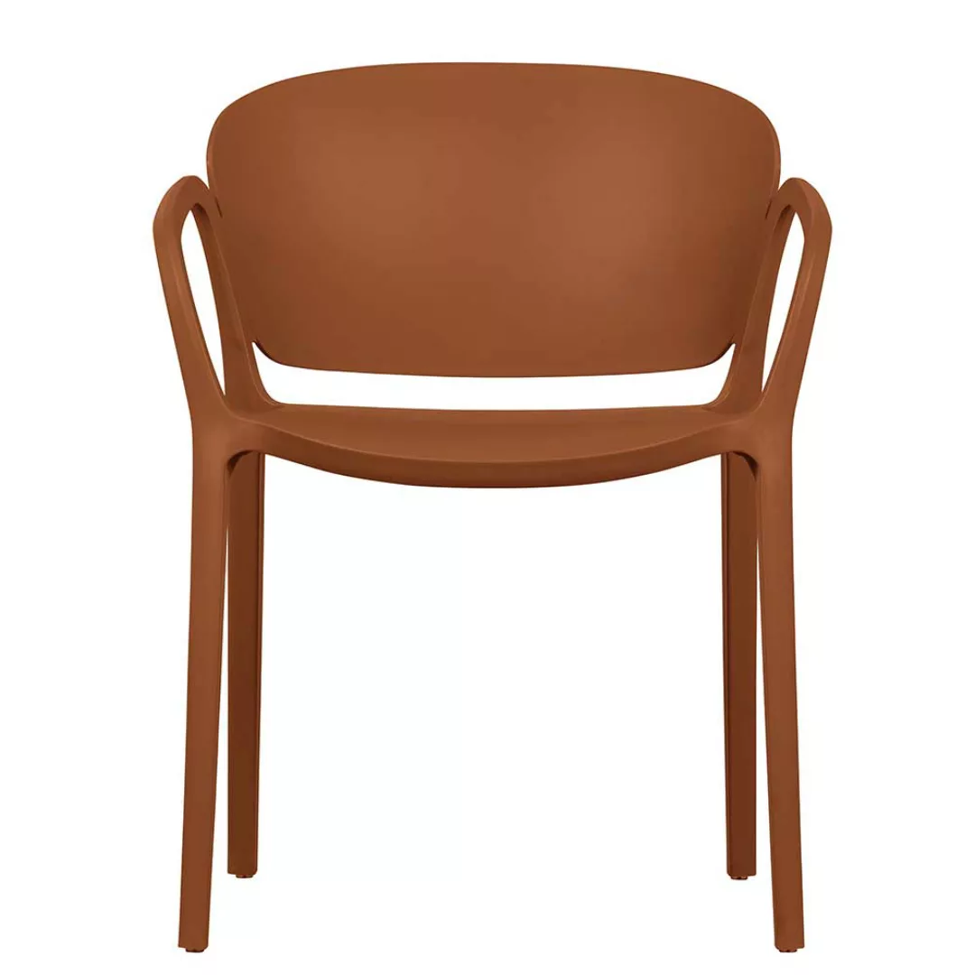 Outdoor Stühle aus Kunststoff Braun (4er Set) günstig online kaufen