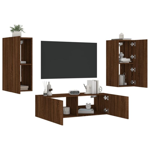 vidaXL TV-Schrank 3tlg TV Schrank Set Hängeschrank Wohnwand Fernsehschrank günstig online kaufen